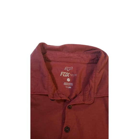 Fox Tech Tri Dry Brick Red Polo Shirt size X-Large Motocross Racing Casual - Picture 12 of 16